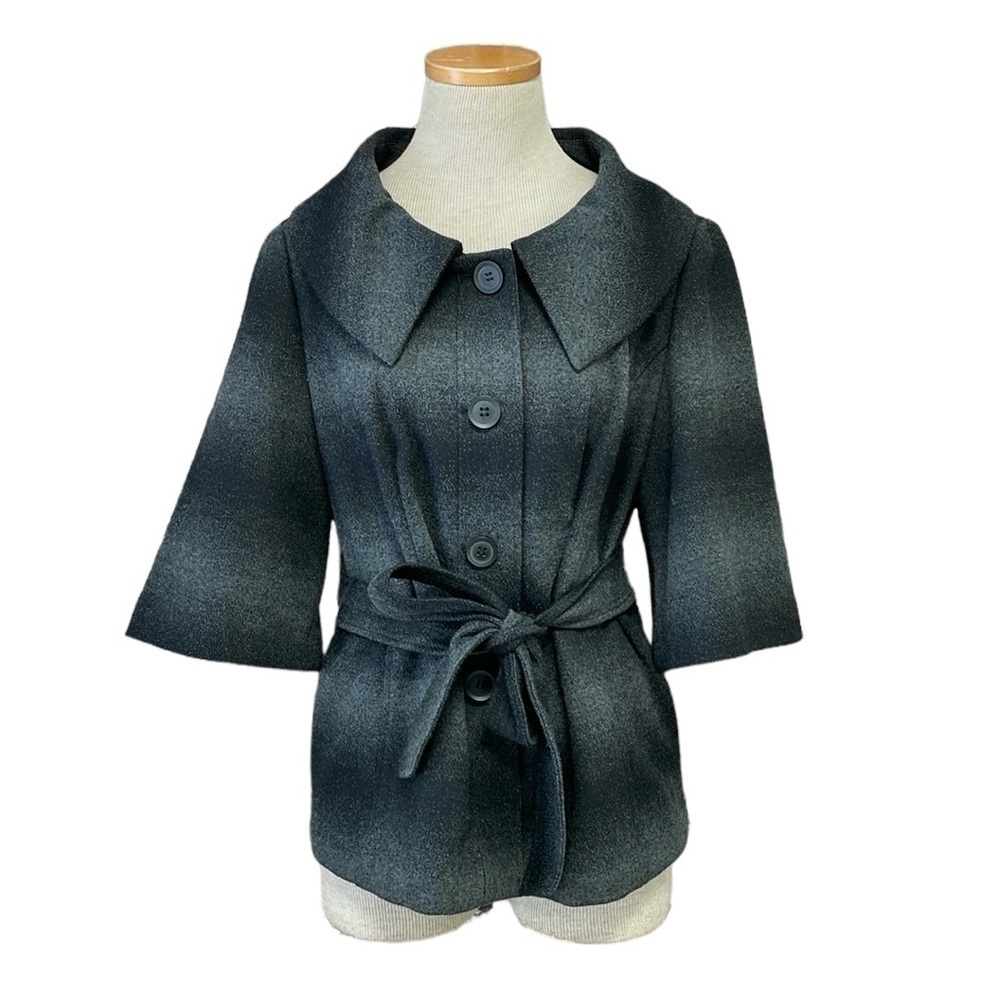 Amber Sun Jacket Women's M Medium Grey Black Buttons Collar